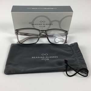 Women’s TheReadingGlassesClub Reading Glasses +2.25 Translucent Gray Fra…